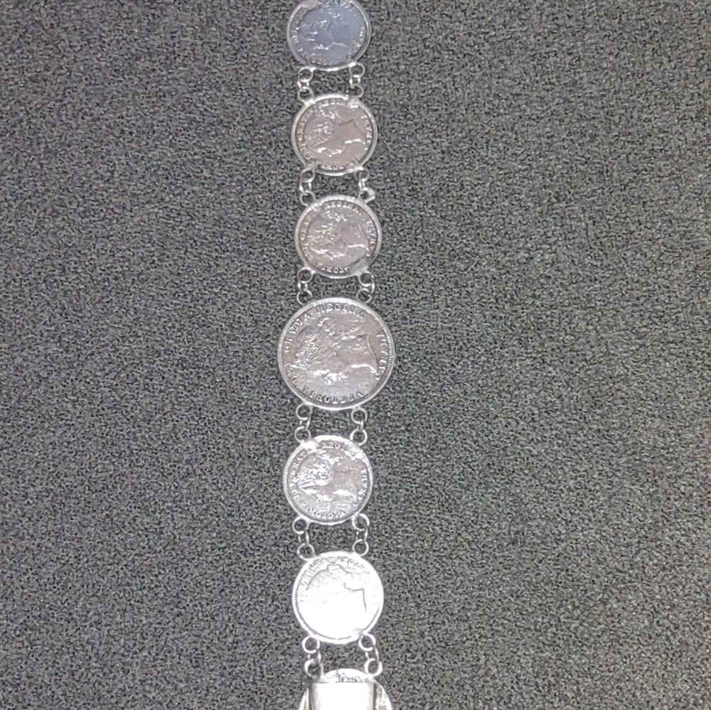 VINTAGE silver coin bracelet - Picture 6 of 11